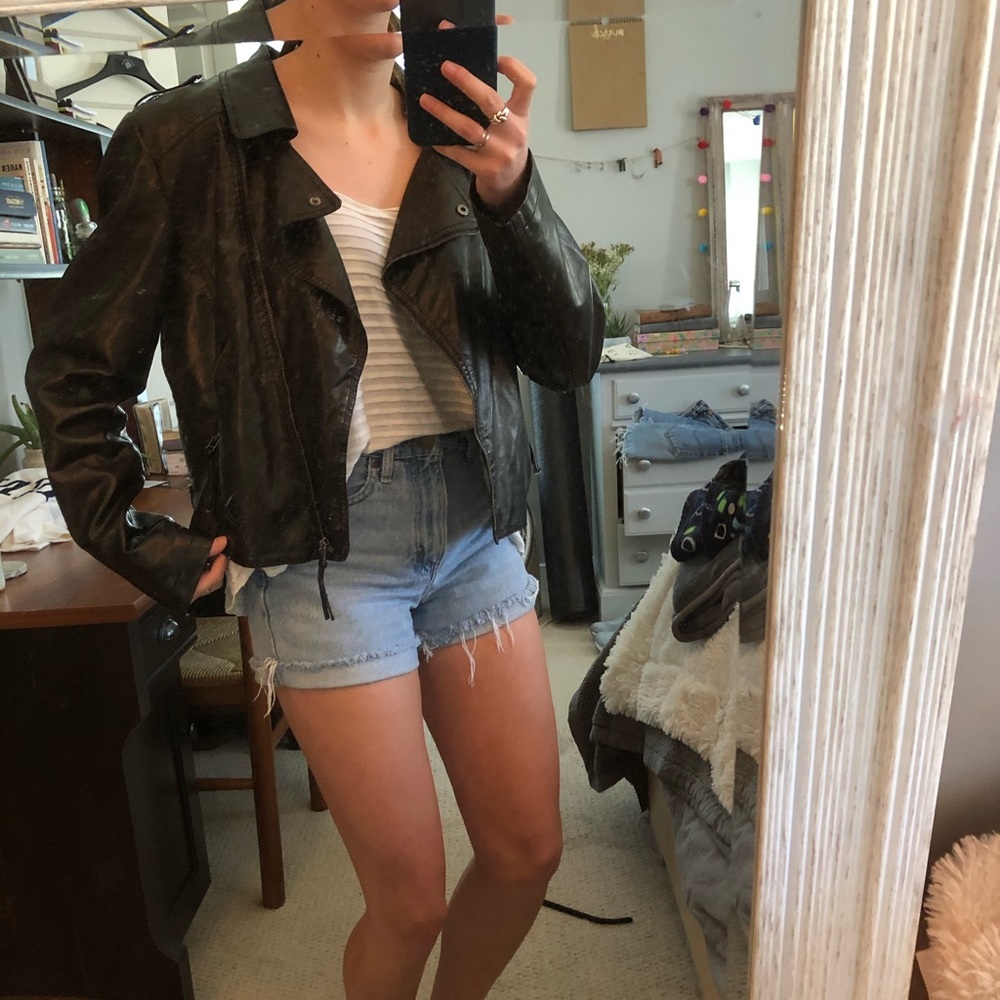 Black leather jacket